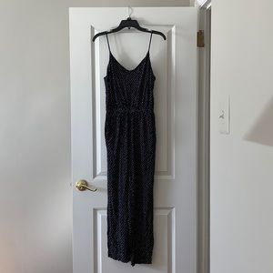 H&M one piece jumpsuit. Navy, patterned, worn once. Size Small
